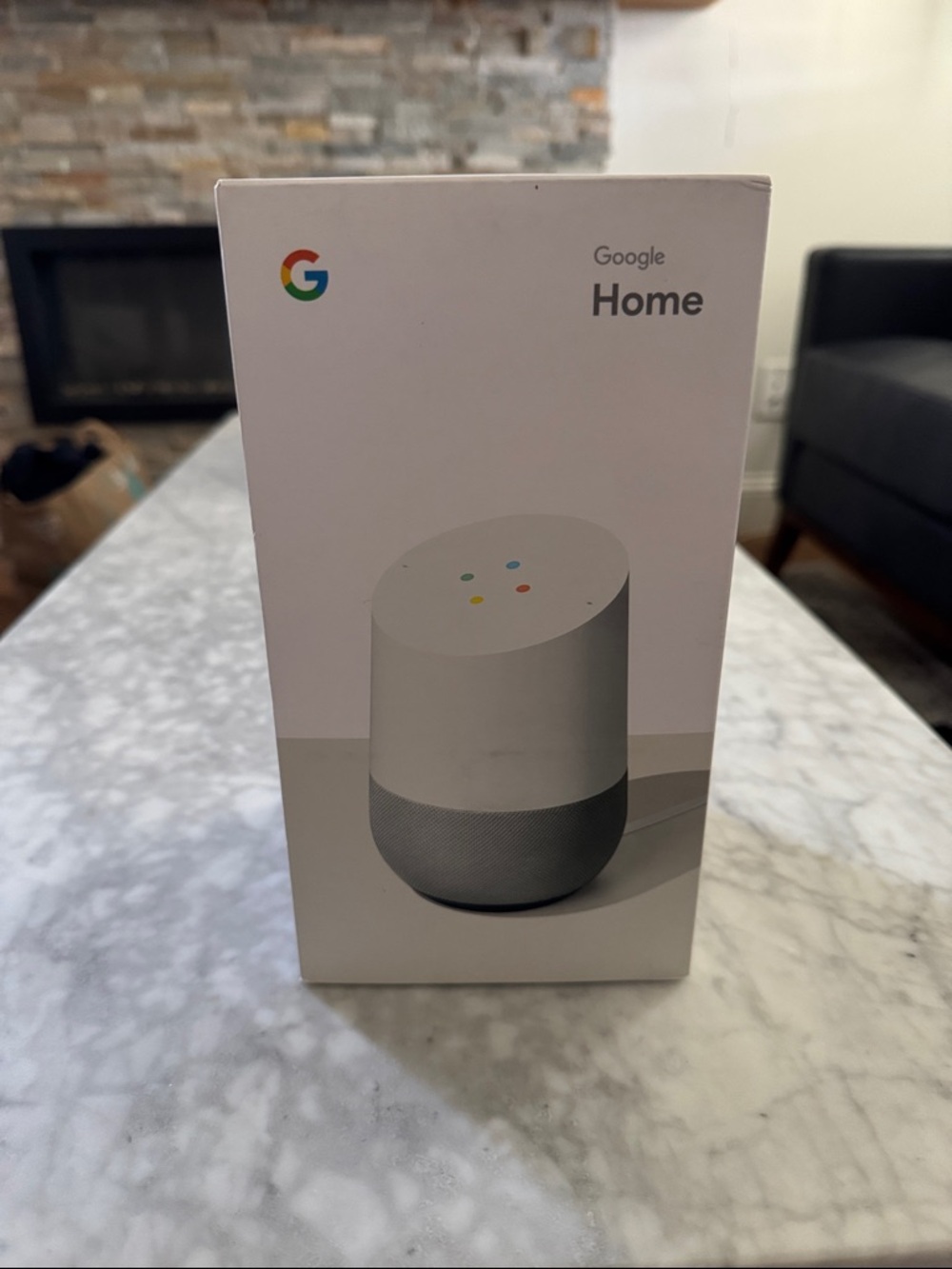 Brand New in Box Google Home Smart Speaker Google Assistant - White and grey